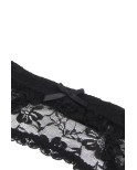 Porte-jarretelles et string, étroite Noir - Litolu Lingerie