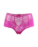 Tanga lacé dentelle taille haute - Rose - Litolu Lingerie