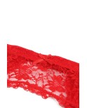 Porte-jarretelles et string, étroite Rouge - Litolu Lingerie