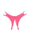 String ouvert dentelle entrejambe fendu - Rose - Litolu Lingerie