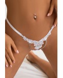 String ouvert floral blanc - Litolu Lingerie