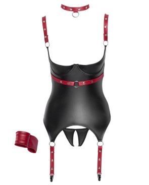 Ensemble ouvert avec collier et menottes - Cotelli Bondage