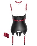 Ensemble ouvert avec collier et menottes - par Cottelli Bondage