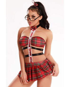 Tenue étudiante sexy 4 pièces - par Lingerie