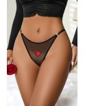String coeur et strass Noir sensuel - Litolu Lingerie String coeur et strass Noir sensuel - Litolu Lingerie