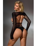 Ensemble culotte et top seins nus résille - par J Lingerie