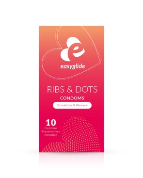 10 préservatifs Ribs and Dots - EasyGlide