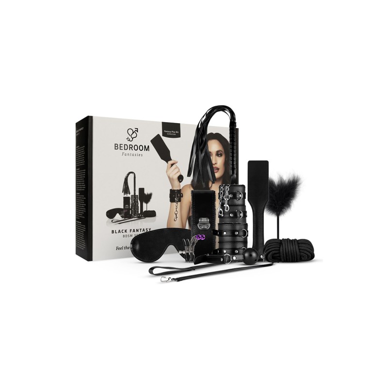 Coffret BDSM  Black Fantasy avec 10 accessoires - par Bedroom Fantasies