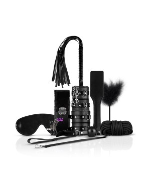 Coffret BDSM  Black Fantasy avec 10 accessoires - par Bedroom Fantasies