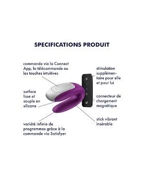 Satisfyer Double Fun : Vibrateur Couple Connecté | DidonDidon