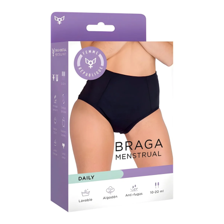 Culotte Menstruelle DAILY Noir Haute Taille- Femme République