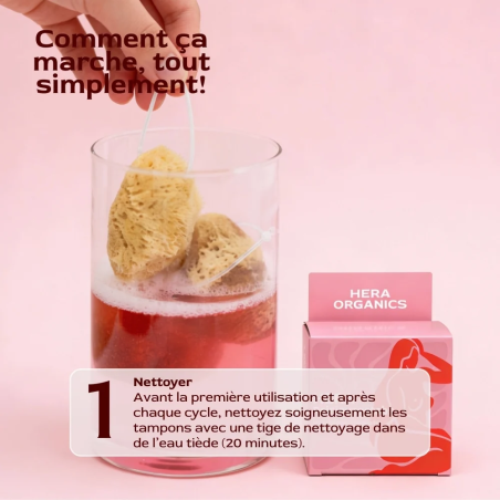 Comprimés nettoyants pour éponges menstruelles  HERA