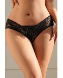 Culotte ouverte dentelle l'O Noir - Litolu Lingerie