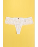 String dentelle dos lacé Blanc - Litolu Lingerie String dentelle dos lacé Blanc - Litolu Lingerie