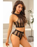 Ensemble top et tanga noir - par J Lingerie