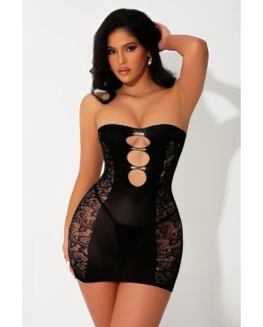 Mini robe bustier noire - J Lingerie