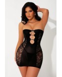 Mini robe bustier noire - par J Lingerie