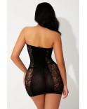 Mini robe bustier noire - par J Lingerie