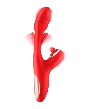 Vibromasseur rabbit 3-en-1 Joyfully rouge - Yoba