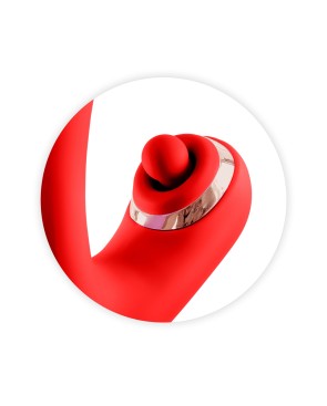 Vibromasseur rabbit 3-en-1 Joyfully rouge - par Yoba