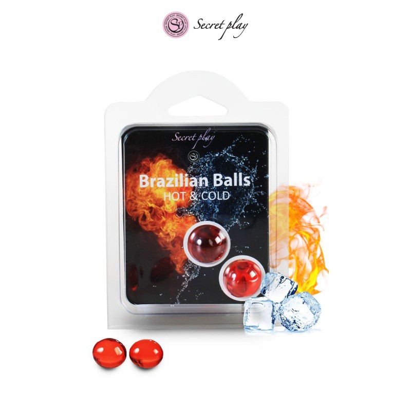 2 Brazillian balls effet chaud & froid - Lubrifiant externe et massage à base d'huile par Secret Play