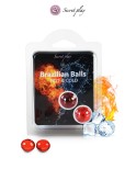 2 Brazillian balls effet chaud & froid - Lubrifiant externe et massage à base d'huile par Secret Play