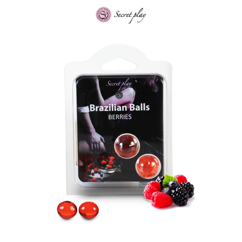 2 Brazilian Balls Baies rouges - Lubrifiant externe et massage à base d'huile par Secret Play