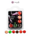 6 Brazilian Balls parfums variés - Lubrifiant externe et massage à base d'huile par Secret Play 6 Brazilian Balls parfums variés - Lubrifiant externe et massage à base d'huile par Secret Play