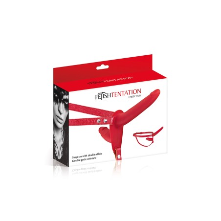 Double gode ceinture rouge - par Fetish Tentation