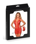 Robe rouge moulante ajourée filet Lingerie par Paris Hollywood
