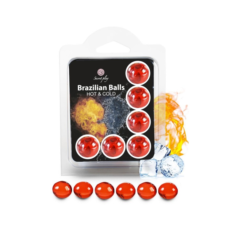 6 Brazilian balls effet chaud & froid - Lubrifiant externe et massage à base d'huile par Secret Play 6 Brazilian balls effet chaud & froid - Lubrifiant externe et massage à base d'huile par Secret Play
