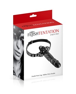 Bâillon double gode black Unisexe - par Fetish Tentation