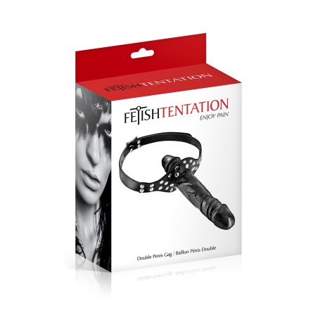 Bâillon double gode black Unisexe - par Fetish Tentation