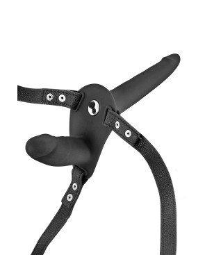Double gode ceinture noir vibrant - par Fetish Tentation