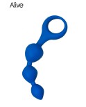 Plug anal Triball - chaine 15cm avec 3 boules bleu - par ALIVE