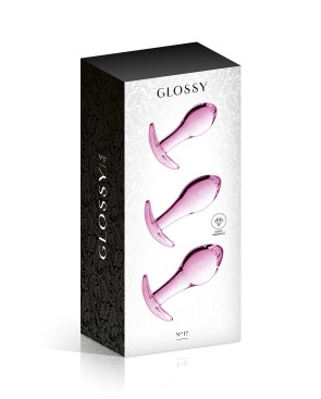 Set 3 plugs anal en verre n.17 PINK - par Glossy Toys