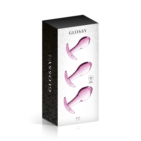 Set 3 plugs anal en verre n.17 PINK - par Glossy Toys