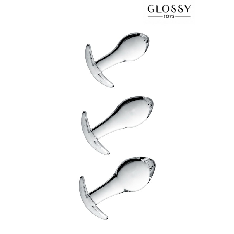 Set 3 plugs anal en verre n.17 - par Glossy Toys Set 3 plugs anal en verre n.17 - par Glossy Toys