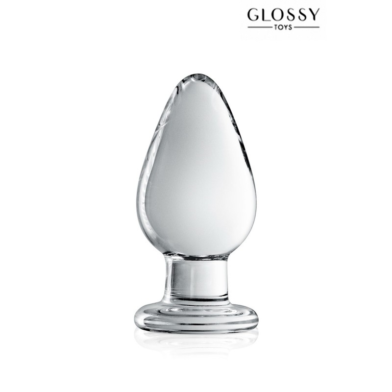 Plug anal verre n° 25 Clear - Initiés 5cm Généreux - par Glossy Toys