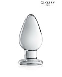 Plug anal verre n° 25 Clear - Initiés 5cm Généreux - par Glossy Toys
