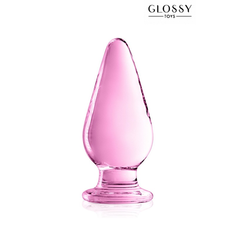 Plug anal verre n° 26 Pink -  Initiés 5 cm Généreux - par Glossy Toys