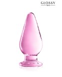 Plug anal verre n° 26 Pink -  Initiés 5 cm Généreux - par Glossy Toys