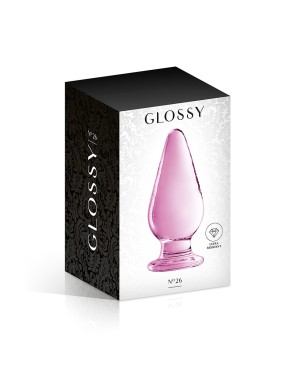 Plug anal verre n° 26 Pink - Initiés 5 cm Généreux - par Glossy Toys