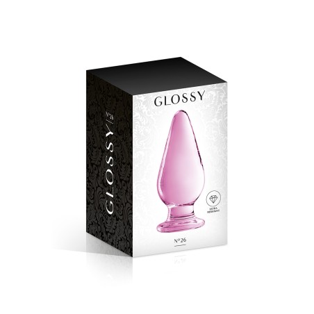 Plug anal verre n° 26 Pink - Initiés 5 cm Généreux - par Glossy Toys