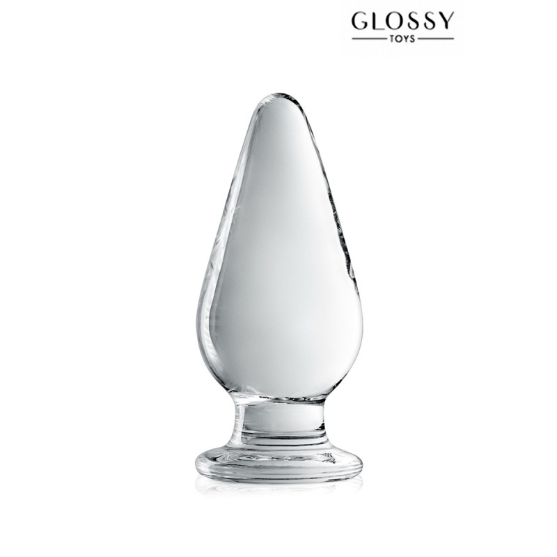 Plug anal verre n° 26 Clear - Initiés 5cm Généreux - par Glossy Toys