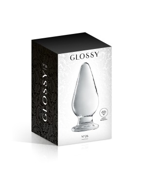 Plug anal verre n° 26 Clear - Initiés 5cm Généreux - par Glossy Toys