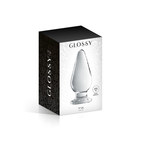 Plug anal verre n° 26 Clear - Initiés 5cm Généreux - par Glossy Toys