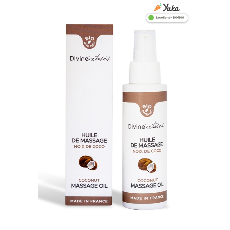 Huile de massage gourmande BIO Noix de coco Hydratant Comestible à Argan 100ml par Divinextases Huile de massage gourmande BIO Noix de coco Hydratant Comestible à Argan 100ml par Divinextases
