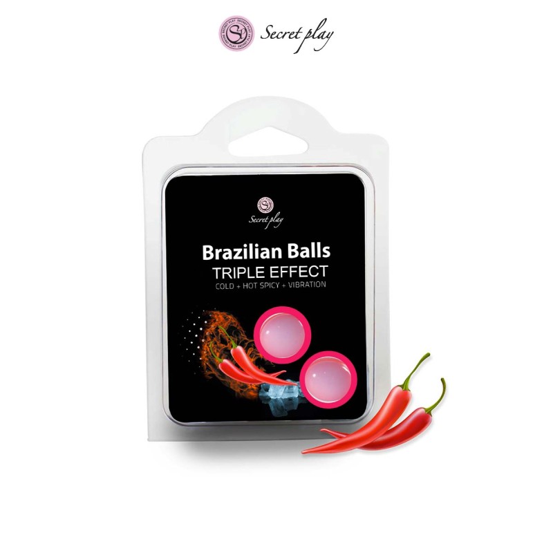 2 Brazilian Balls triple effets - Lubrifiant externe et massage à base d'huile par Secret Play 2 Brazilian Balls triple effets - Lubrifiant externe et massage à base d'huile par Secret Play