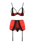 Ensemble 3 pièces lingerie à jarretelles Femmina - par Passion
